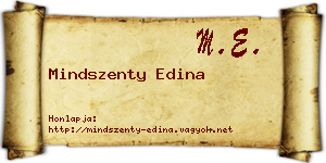 Mindszenty Edina névjegykártya